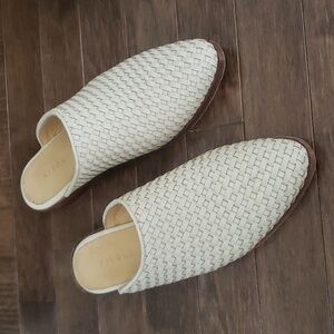 Nisolo Ama Woven Mule shoes, bone color, size 6